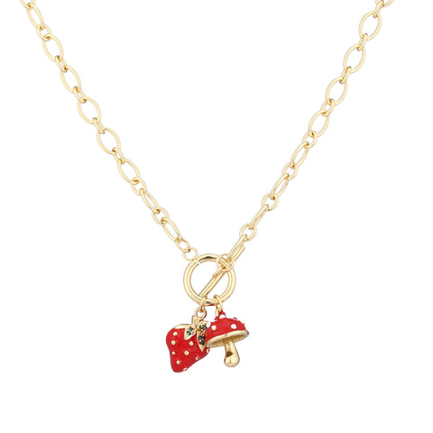 COLLAR CASUAL DE FRESA Y HONGO