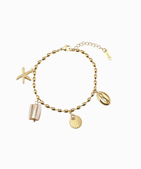 Pulsera casual de acero con dijes