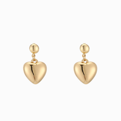 Aretes esfera mini y dije de corazón