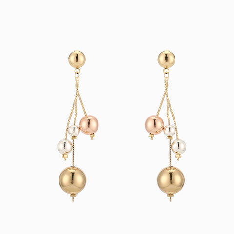 Aretes largos con aplicaciones rose gold