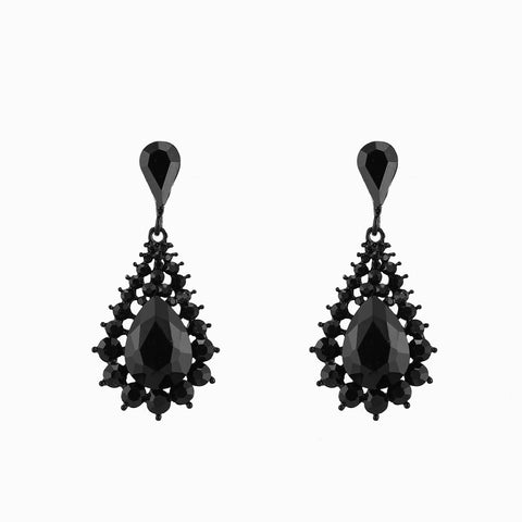 Aretes de noche en forma de gota con apliques