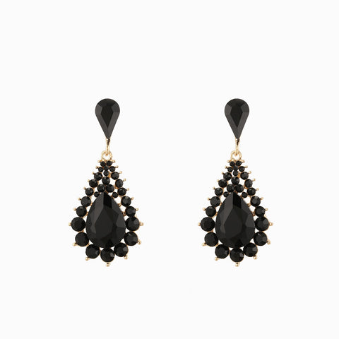 Aretes de noche en forma de gota con apliques