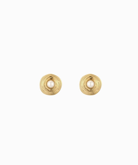 Aretes circulares con perla