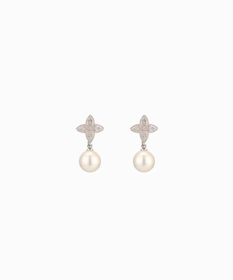 Aretes de noche con perla