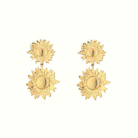 Aretes en forma de girasoles