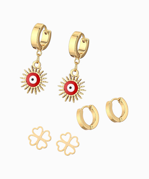 SET ARETES OJO TURCO