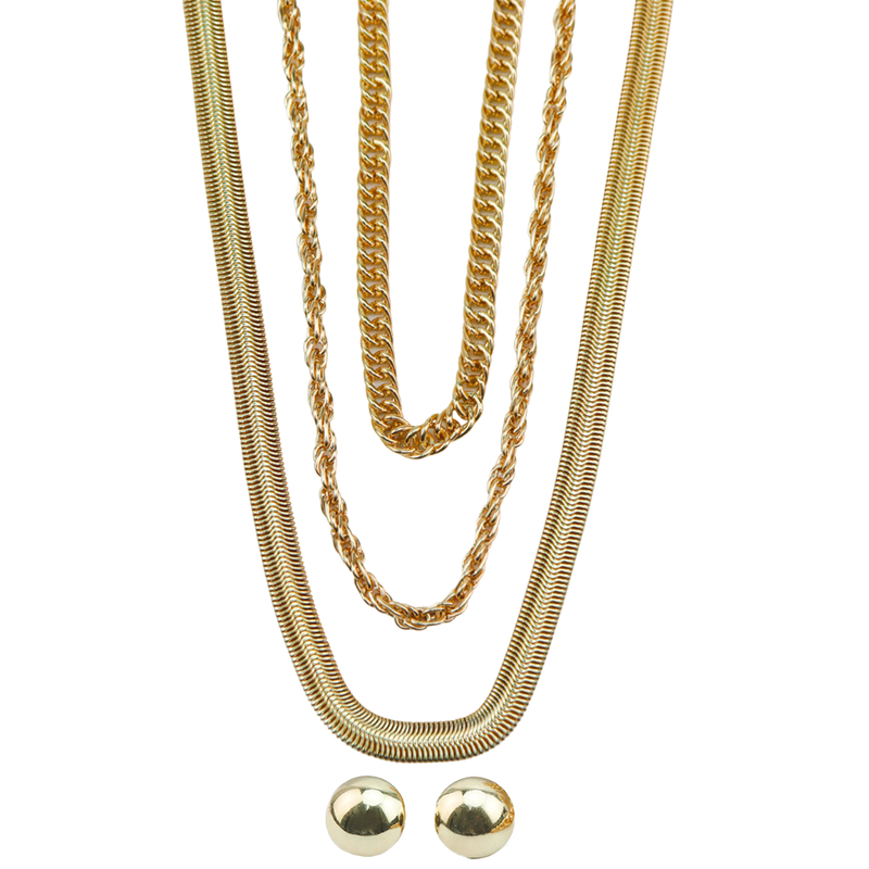 JUEGO DE COLLARES DORADOS
