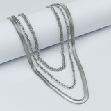 JUEGO DE COLLARES PLATEADO