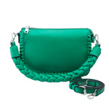 BOLSA TOP HANDLE "TRENZA" ESMERALDA