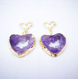 ARETES DE CORAZÓN, MORADOS